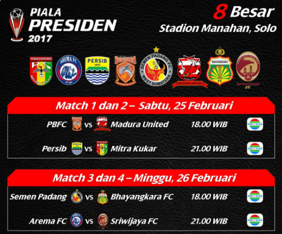 CATAT! Jadwal Siaran Langsung 8 Besar Piala Presiden